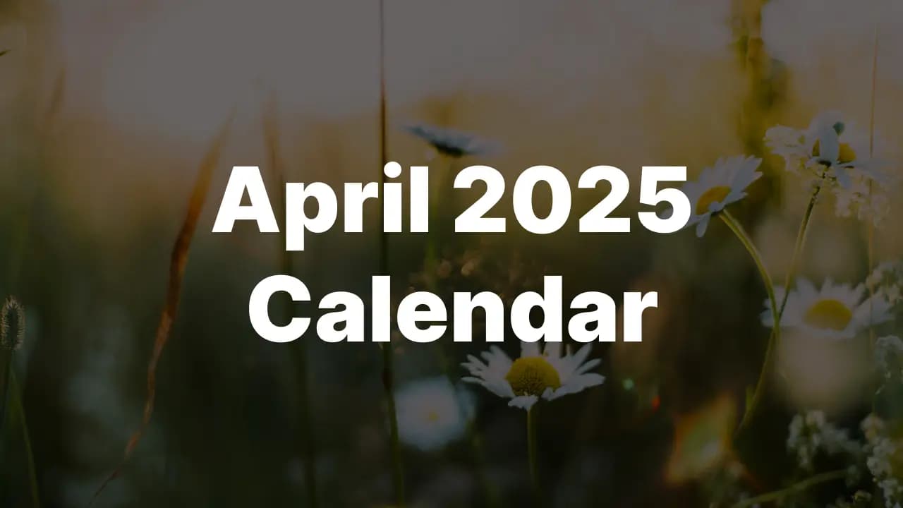 Download April 2025 USA Calendar