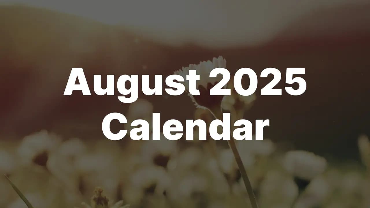 Download August 2025 USA Calendar